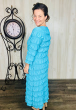 Classy & Ruffles Turquoise Dress