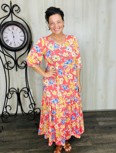 Jenna Coral & Floral Dress