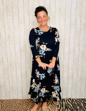 Handkerchief & Navy Floral Dress