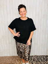Ribbed Oversized Top- Black