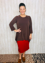 Tara Sharkbite Tunic-Brown