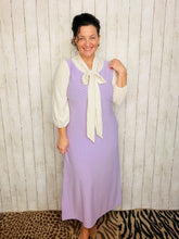 Becky Bow & Honeycomb Dress- Lilac & Ivory