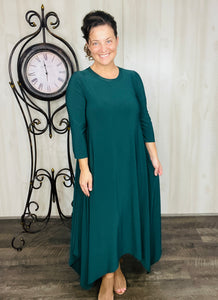 Hunter Green Handkerchief Love Dress