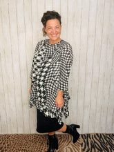 Cynthia Ruffle High Low Tunic-Houndstooth