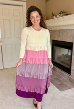 Misty Ruffle Tiered Dress-Cream & Berry
