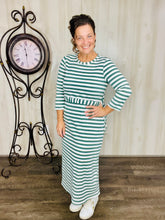 Ribbed Lounge Dress- Sage & Ivory