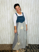 Stripes & Patchwork with Lace Appliqué Overall/Jumper Dress