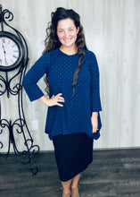 Navy & Shimmer Sharkbite Tunic