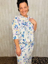 Marissa Ribbed Top- Ivory Floral