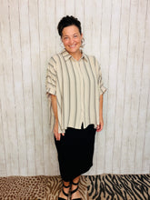 Rylee Taupe & Grey Striped Top