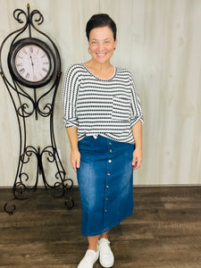 Trina Button Front A-Line Skirt