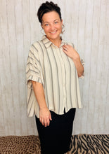 Rylee Taupe & Grey Striped Top