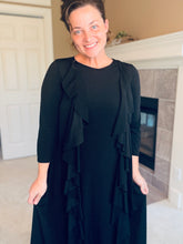 Samantha Ruffle Front Dress-Black
