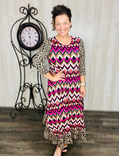 Michella Pink Geometric & Leopard Dress