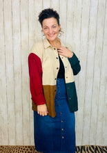 Corduroy Color Block Shacket