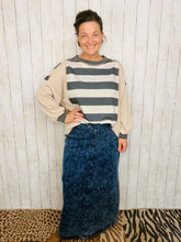Tessa Bold Stripes Stone/Charcoal Top