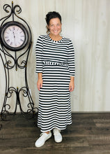 Ribbed Lounge Dress- Black & White