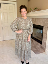 Tammy Lacy Detail Ruffle Dress-Stone