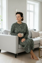 Candice Ribbed Skirt- Olive Animal Print