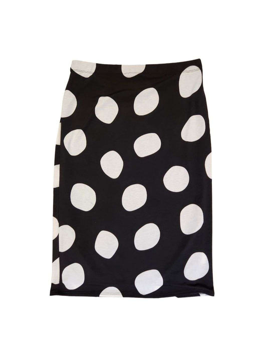 Miss Amy Pencil Skirt (Regular & Plus)- Black & White Polkadot