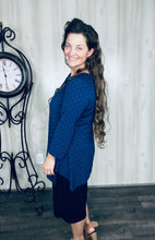 Navy & Shimmer Sharkbite Tunic
