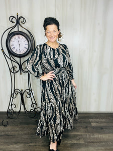 Rhonda Smocking Waist Dress- Animal Print