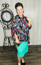 Satin & Paisley Dolman Style Blouse