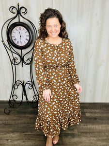 Mandy Chocolate Floral Dress Small Mandy Chocolate Floral Dress Small
