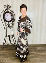 Raquel Ruffles & Chocolate Brown Animal Print Dress