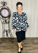 Lillian Black & White Bow Top