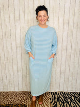 Comfy & Cute Blue Striped Dress