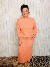 Marissa Ribbed Skirt- Peach Stripe
