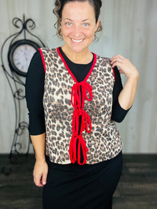 Red & Leopard Vest