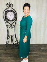Ribbed Lounge Dress- Hunter Green