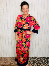 Amanda Navy & Peach Floral Dress