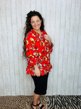 Kimberly Red Ruffle Top