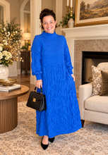 Ruffles & Class Dress-Classic Blue