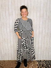 Tonya Marie Tiered Dress- Midi Length-Houndstooth
