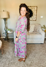 Cassie Marie Tiered Boho Style Dress-Floral & Leopard