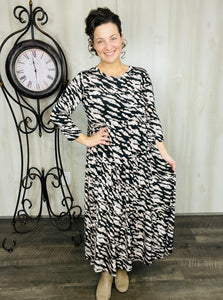 Tonya Marie Tiered Dress-Tiger Print