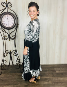 Raquel Black & Paisley Print Dress