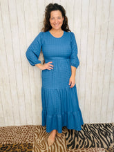 Mallory Denim Blue Textured Dress