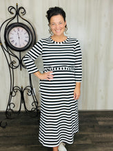 Ribbed Lounge Dress- Black & White