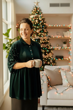 Velvet & Pearl Tunic Style- Black, Hunter Green or Navy