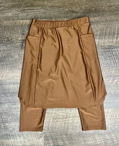 Lisa Chocolate Brown Swim/Active Skirt 22" (Capri Leggings)