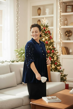 Velvet & Pearl Tunic Style- Black, Hunter Green or Navy