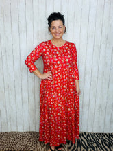 Tonya Marie Tiered Dress- Red & Floral