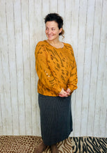 Distressed Camel Colored Leopard Fashion Sweater