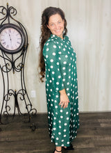 Cute & Comfy Polkadot Dress- Green