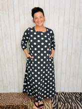Polkadot Square Neck Dress- Black